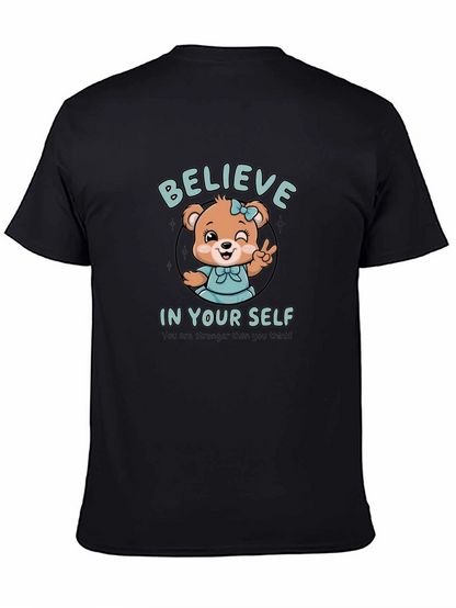 Believe In Yourself Bear Graphic T-Shirt