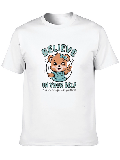 Believe In Yourself Bear Graphic T-Shirt
