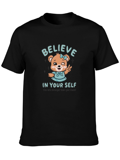 Believe In Yourself Bear Graphic T-Shirt