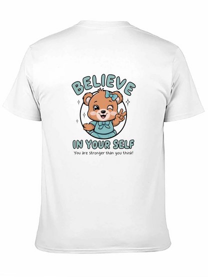 Believe In Yourself Bear Graphic T-Shirt