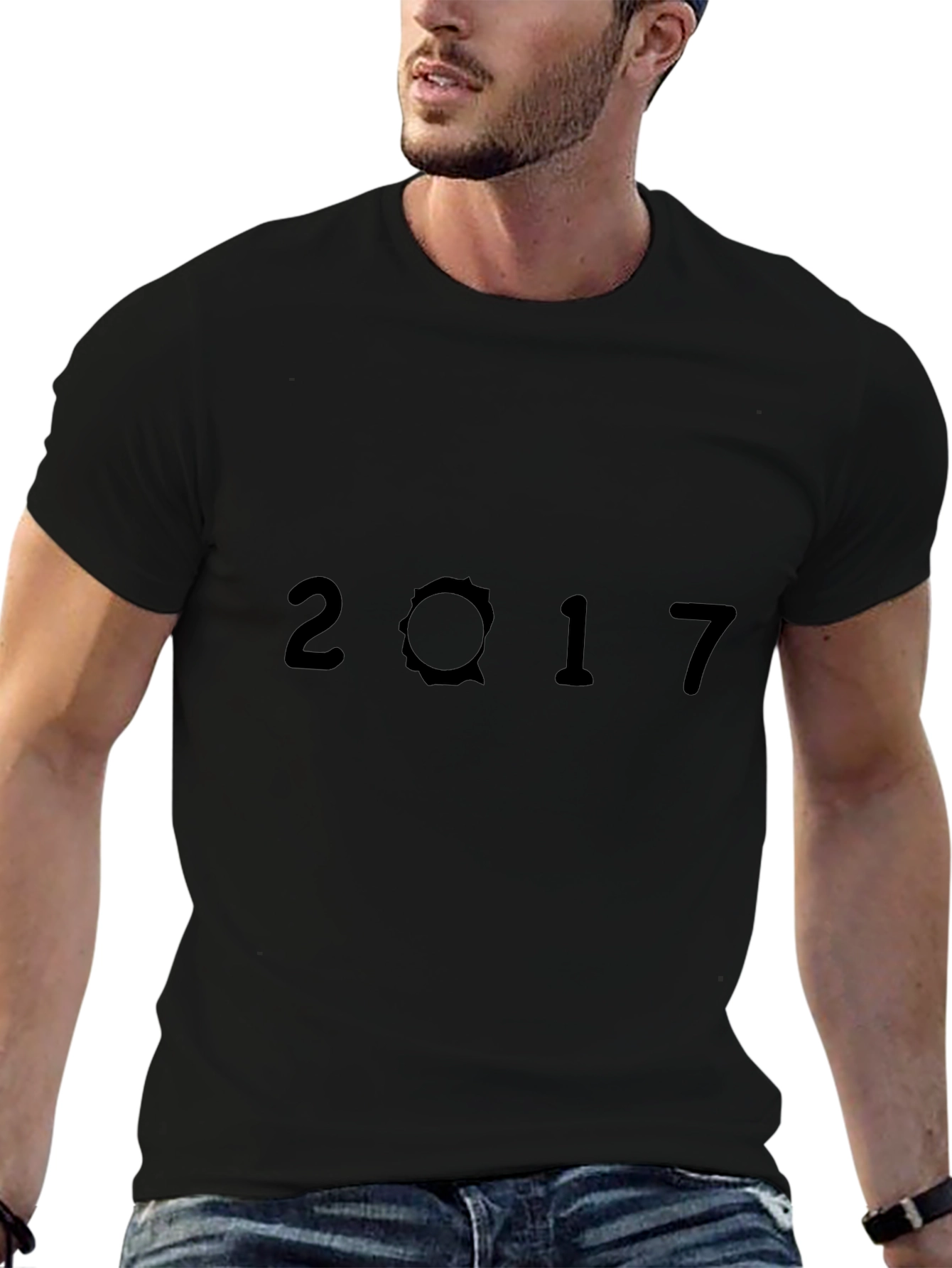 2017 Graphic Black T-Shirt - Classic Casual Tee