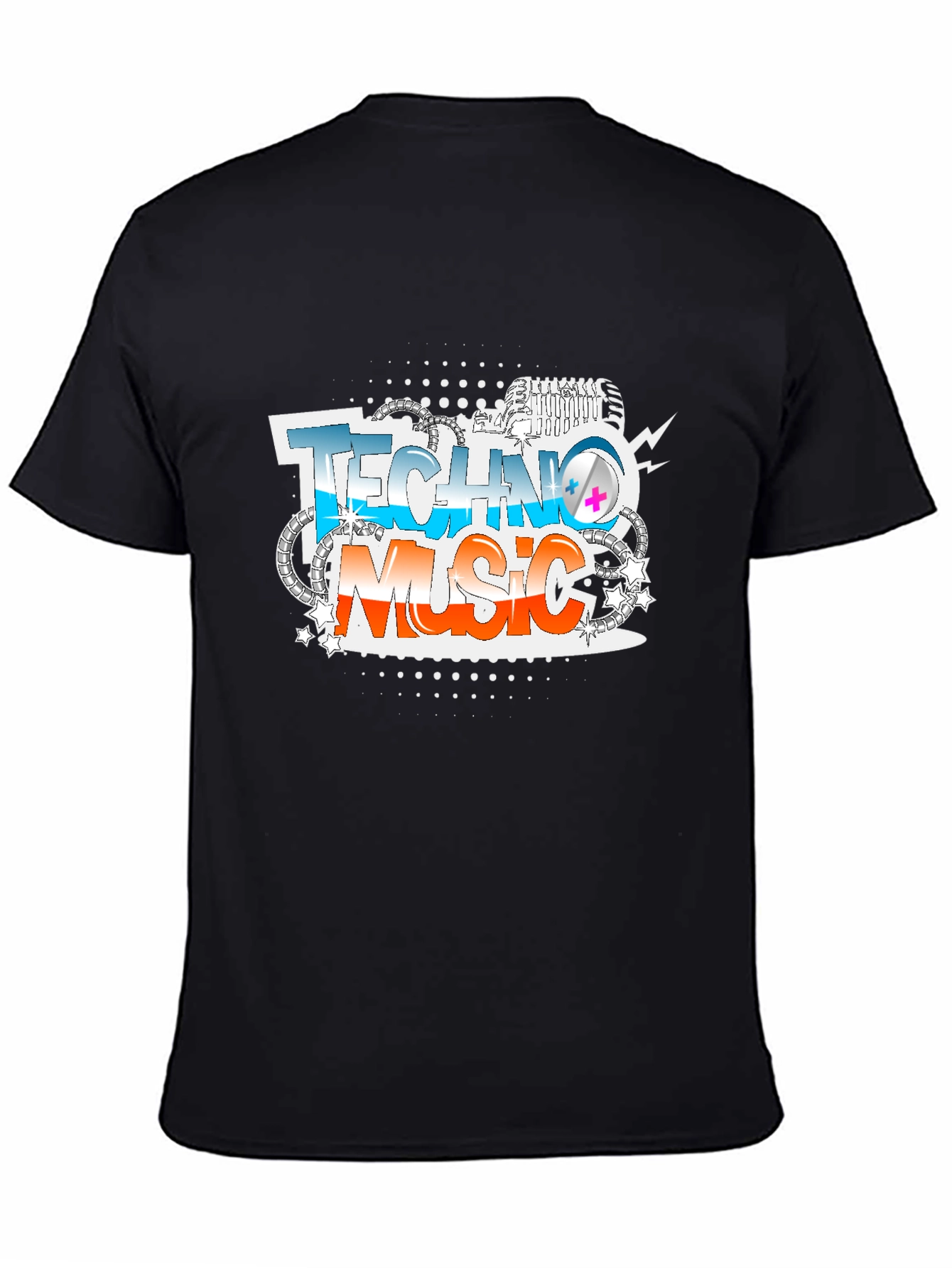 Techno Music Graphic Print T-Shirt