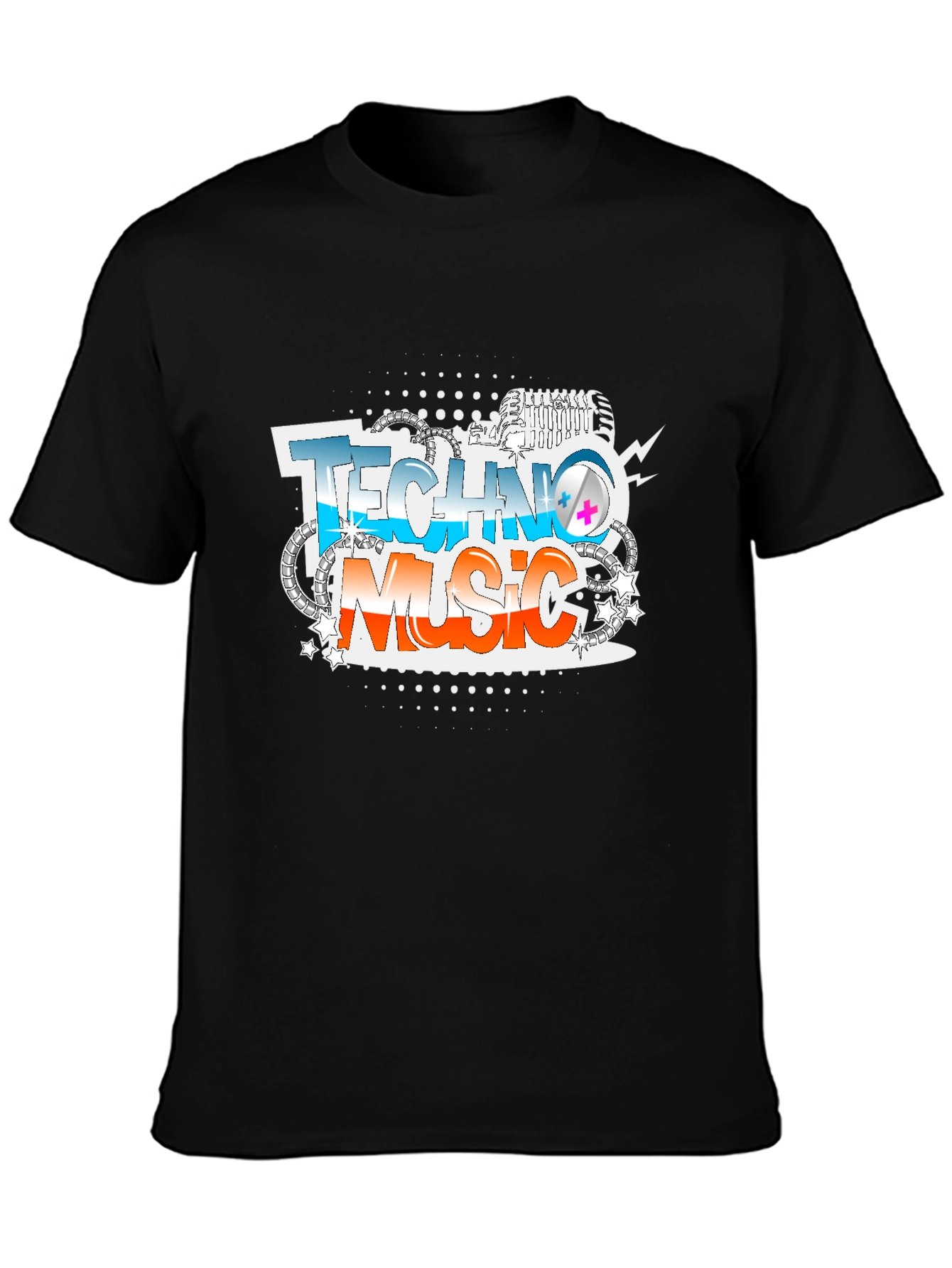 Techno Music Graphic Print T-Shirt
