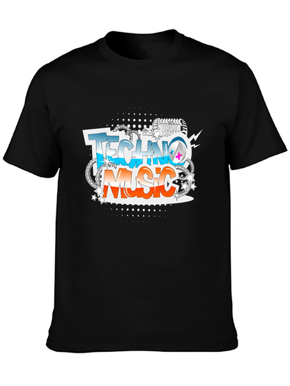 Techno Music Graphic Print T-Shirt