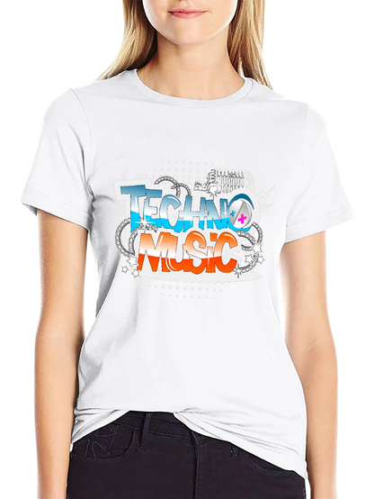 Techno Music Graphic Print T-Shirt