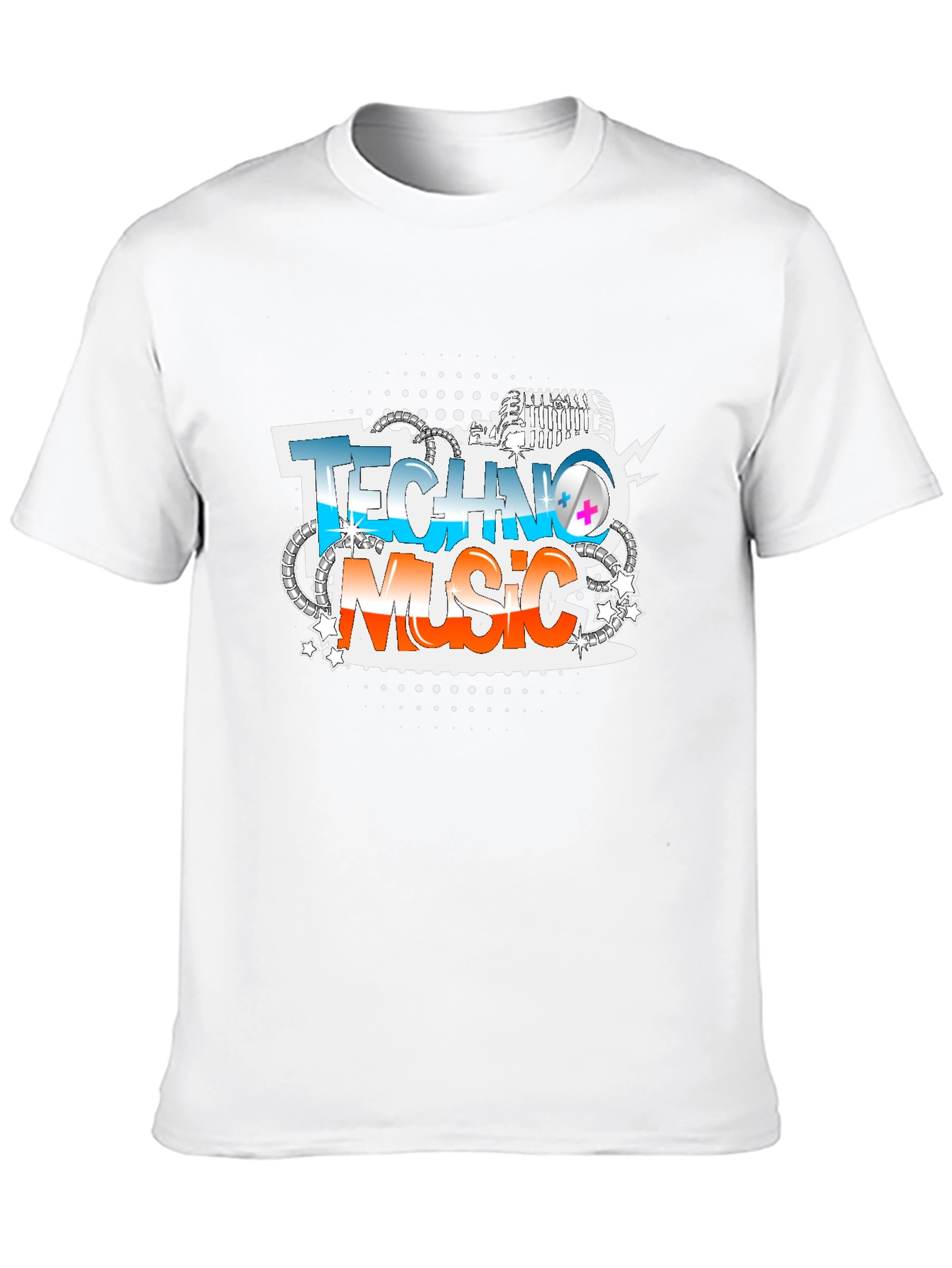 Techno Music Graphic Print T-Shirt