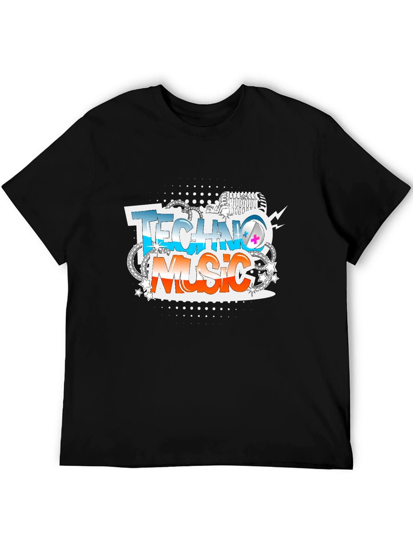 Techno Music Graphic Print T-Shirt