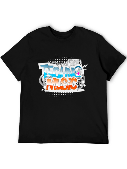 Techno Music Graphic Print T-Shirt