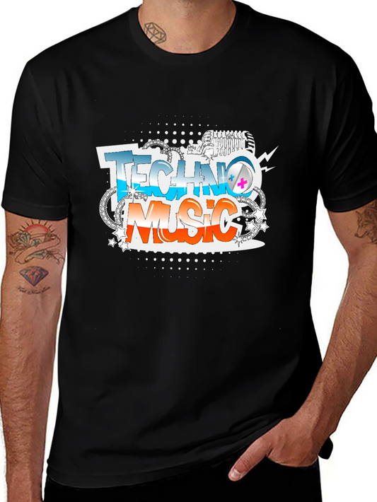 Techno Music Graphic Print T-Shirt