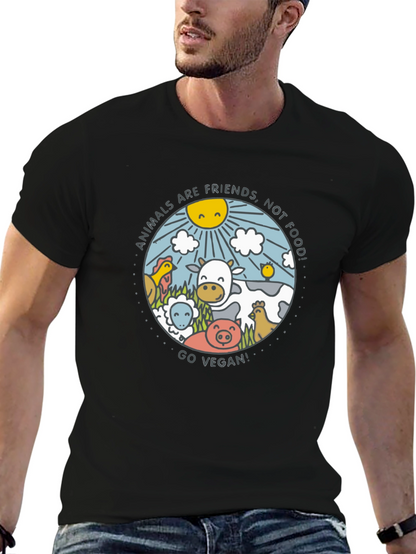 Animals Are Friends Vegan Graphic Tee