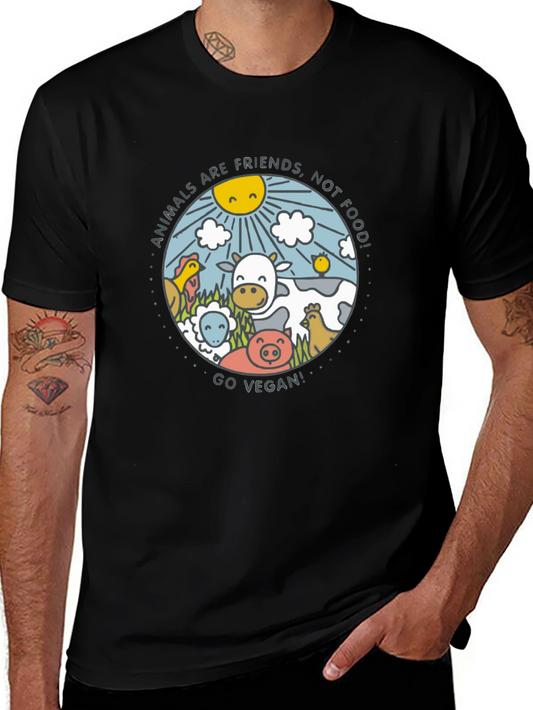 Animals Are Friends Vegan Graphic Tee