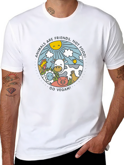 Animals Are Friends Vegan Graphic Tee
