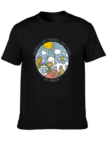 Animals Are Friends Vegan Graphic Tee