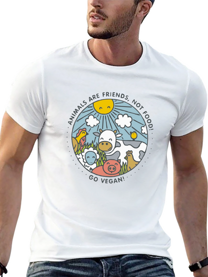 Animals Are Friends Vegan Graphic Tee