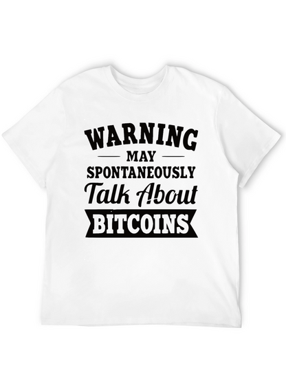 Warning May Talk About Bitcoins Black T-Shirt