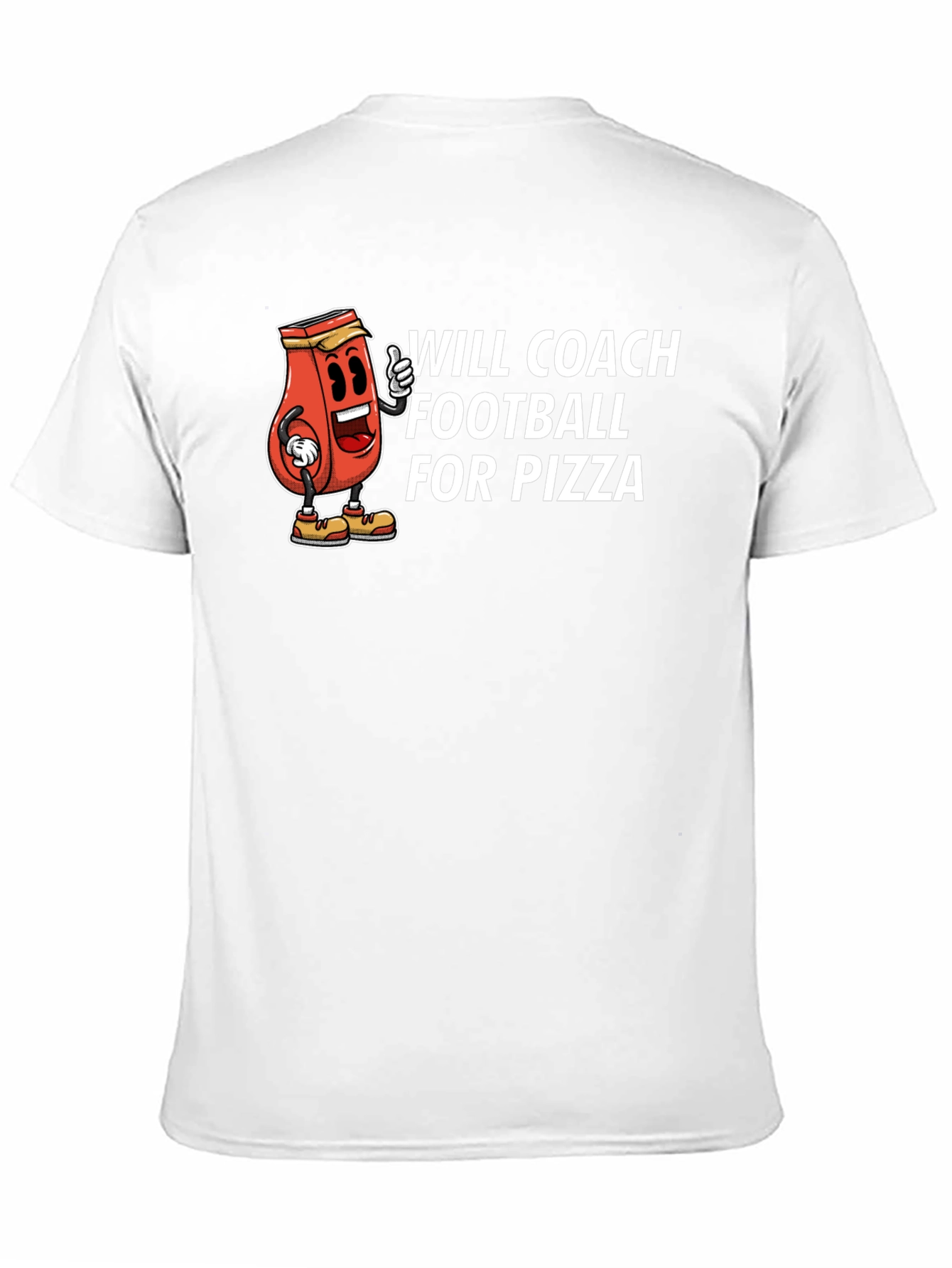 Will Coach Football for Pizza Black T-Shirt