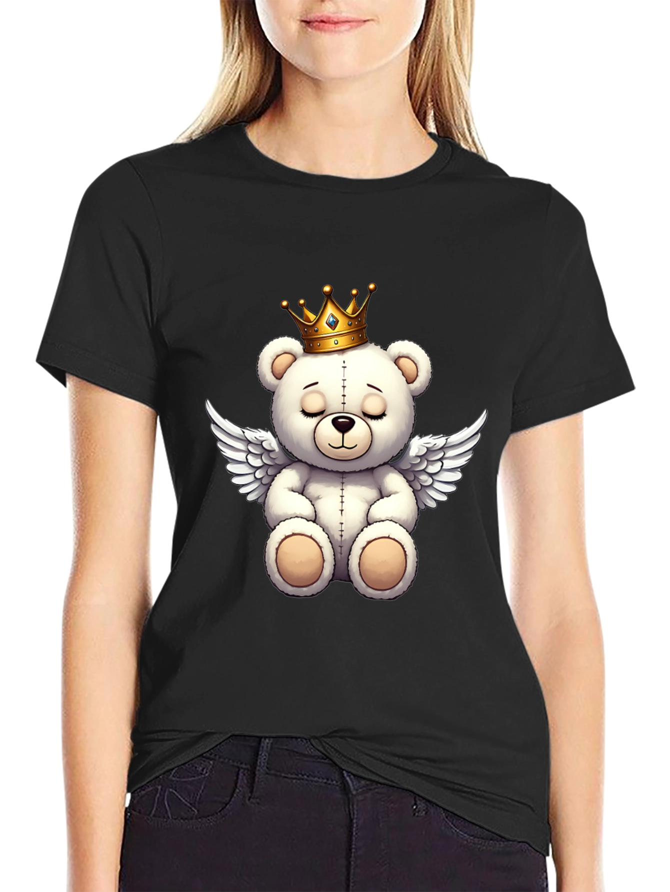 Teddy Bear Angel Graphic T-Shirt