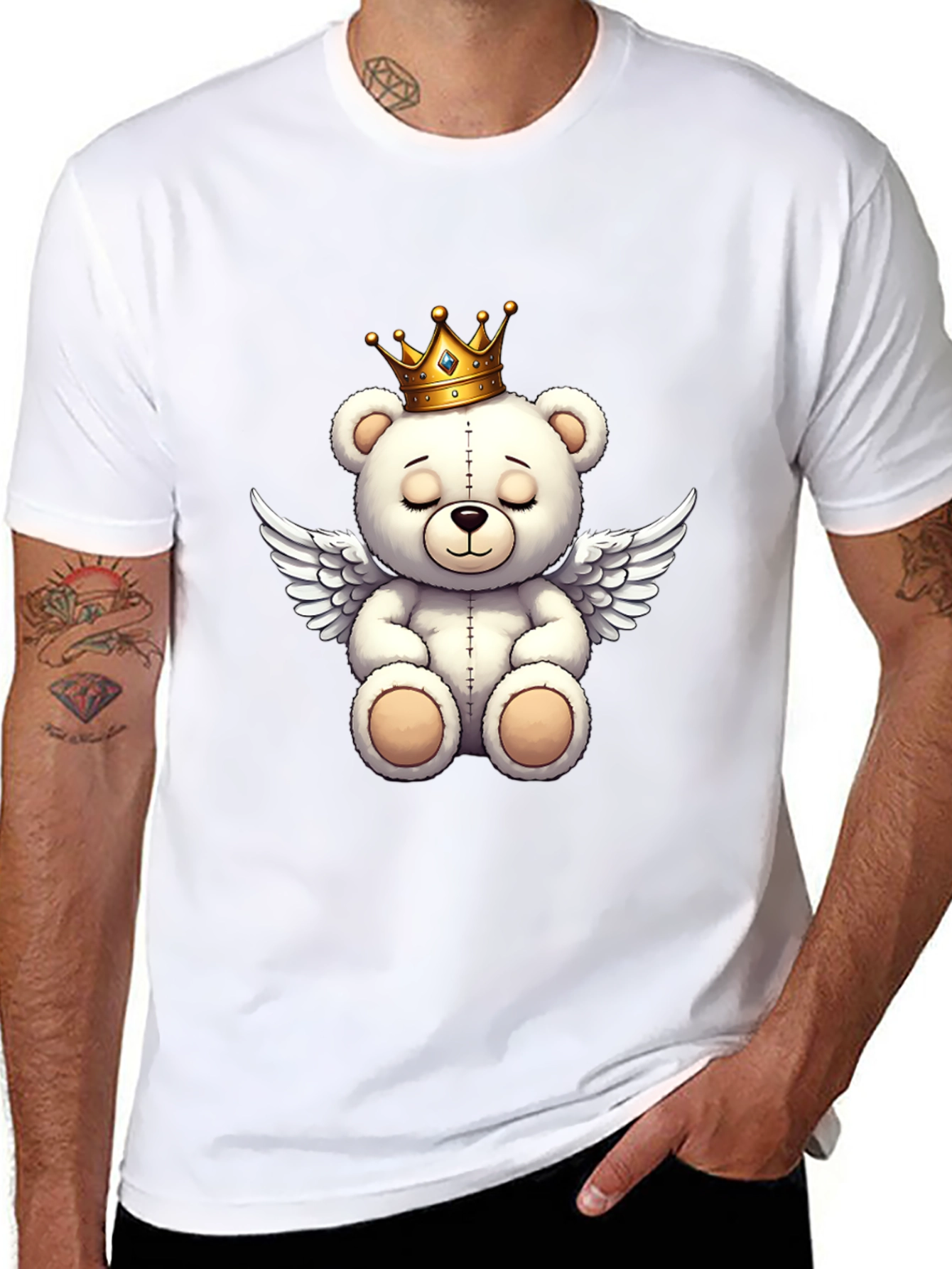 Teddy Bear Angel Graphic T-Shirt