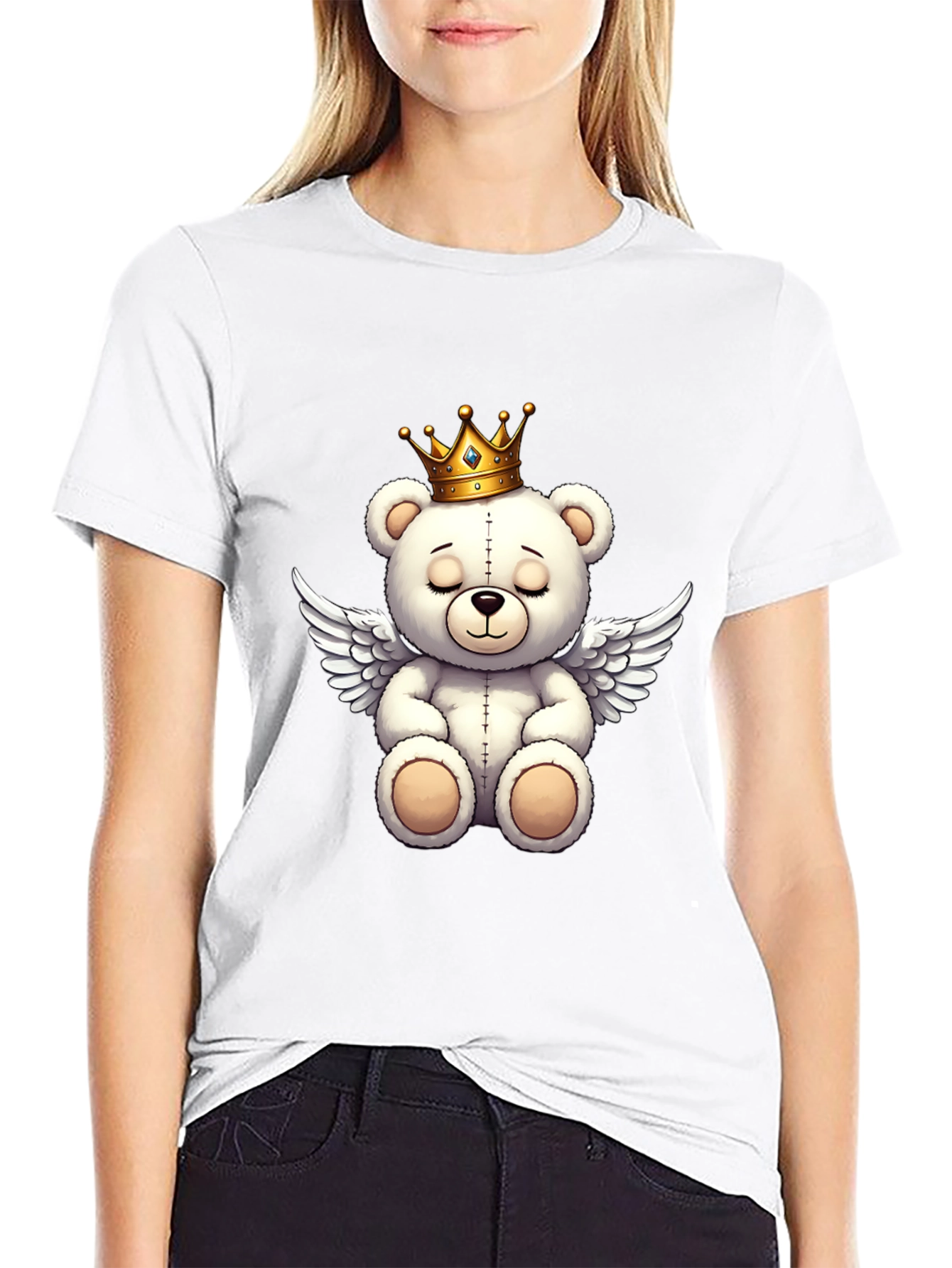 Teddy Bear Angel Graphic T-Shirt