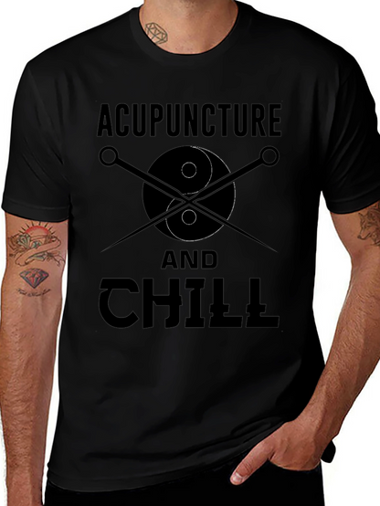 Acupuncture and Chill Black Graphic Tee
