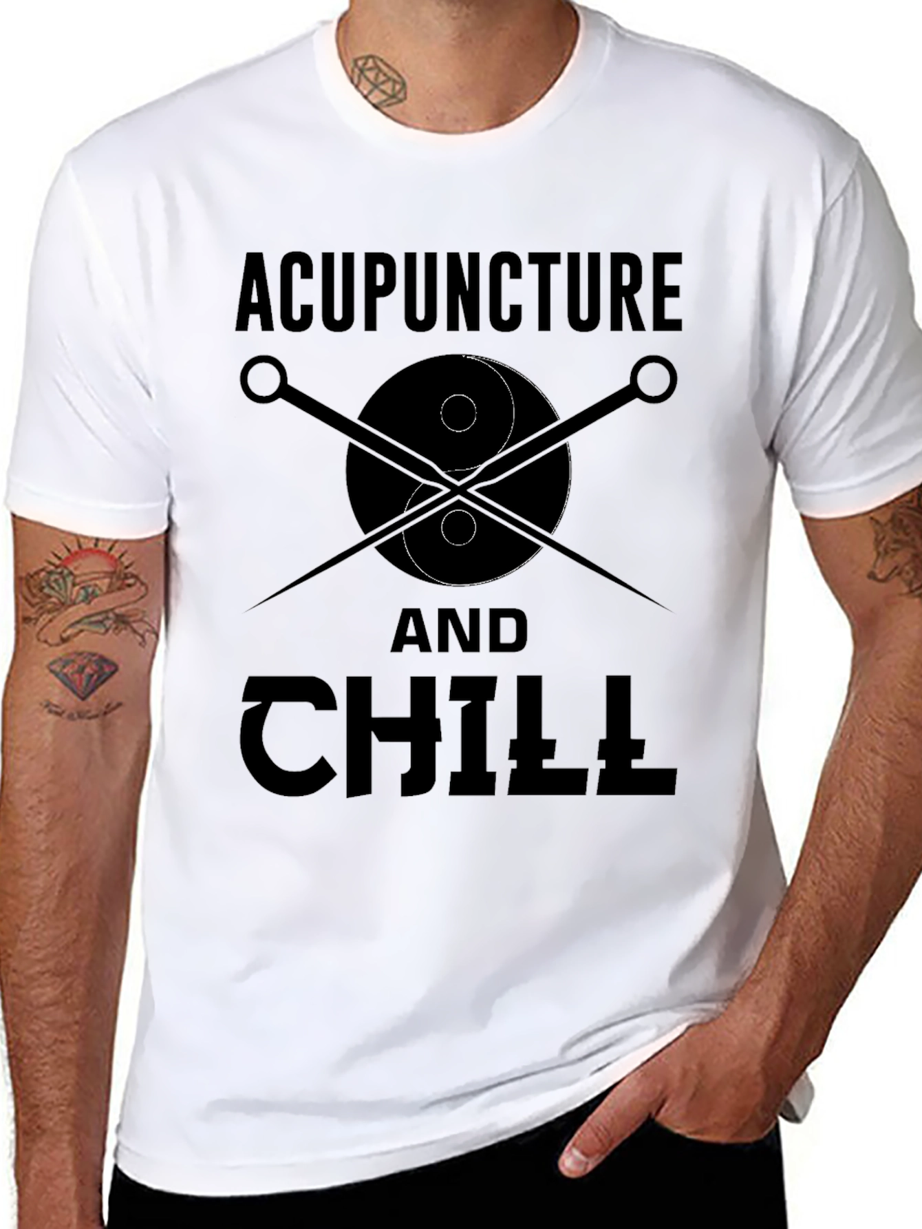 Acupuncture and Chill Black Graphic Tee