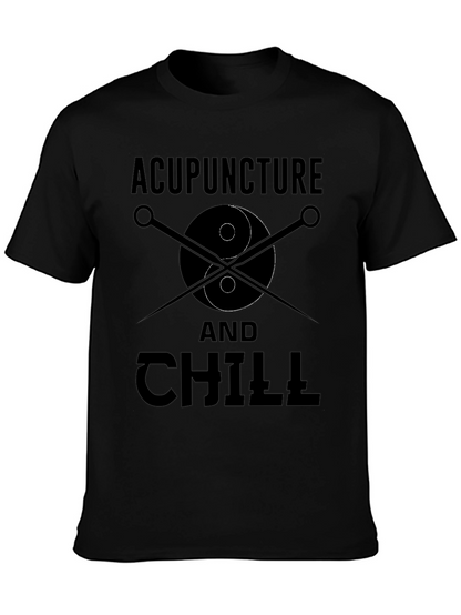 Acupuncture and Chill Black Graphic Tee