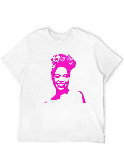 Stylish Black T-Shirt with Pink Portrait Graphic