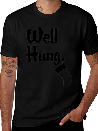 Well Hung Christmas Stocking Mens T-Shirt