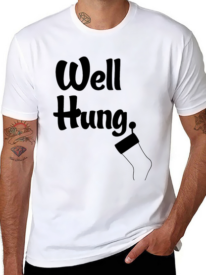 Well Hung Christmas Stocking Mens T-Shirt