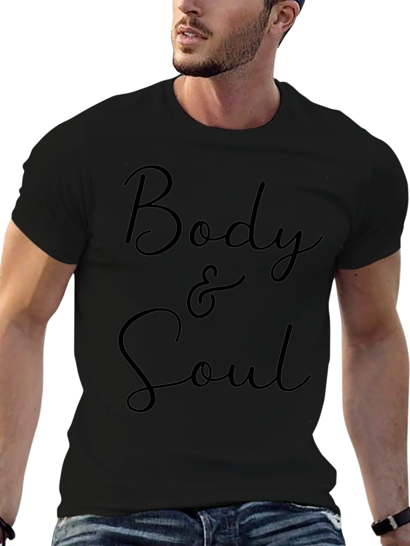 Body & Soul Graphic Tee - Stylish Black T-Shirt