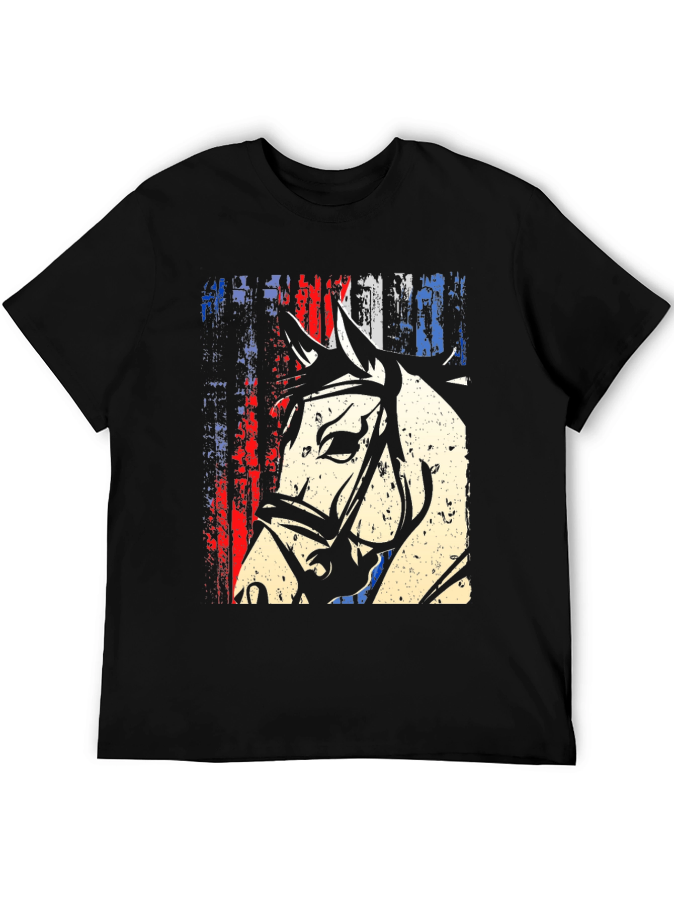 American Flag Horse Graphic T-Shirt