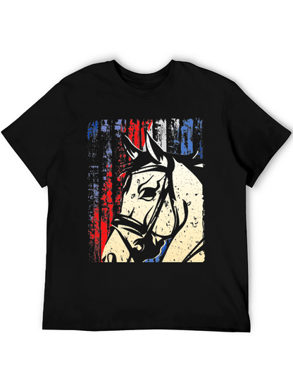American Flag Horse Graphic T-Shirt