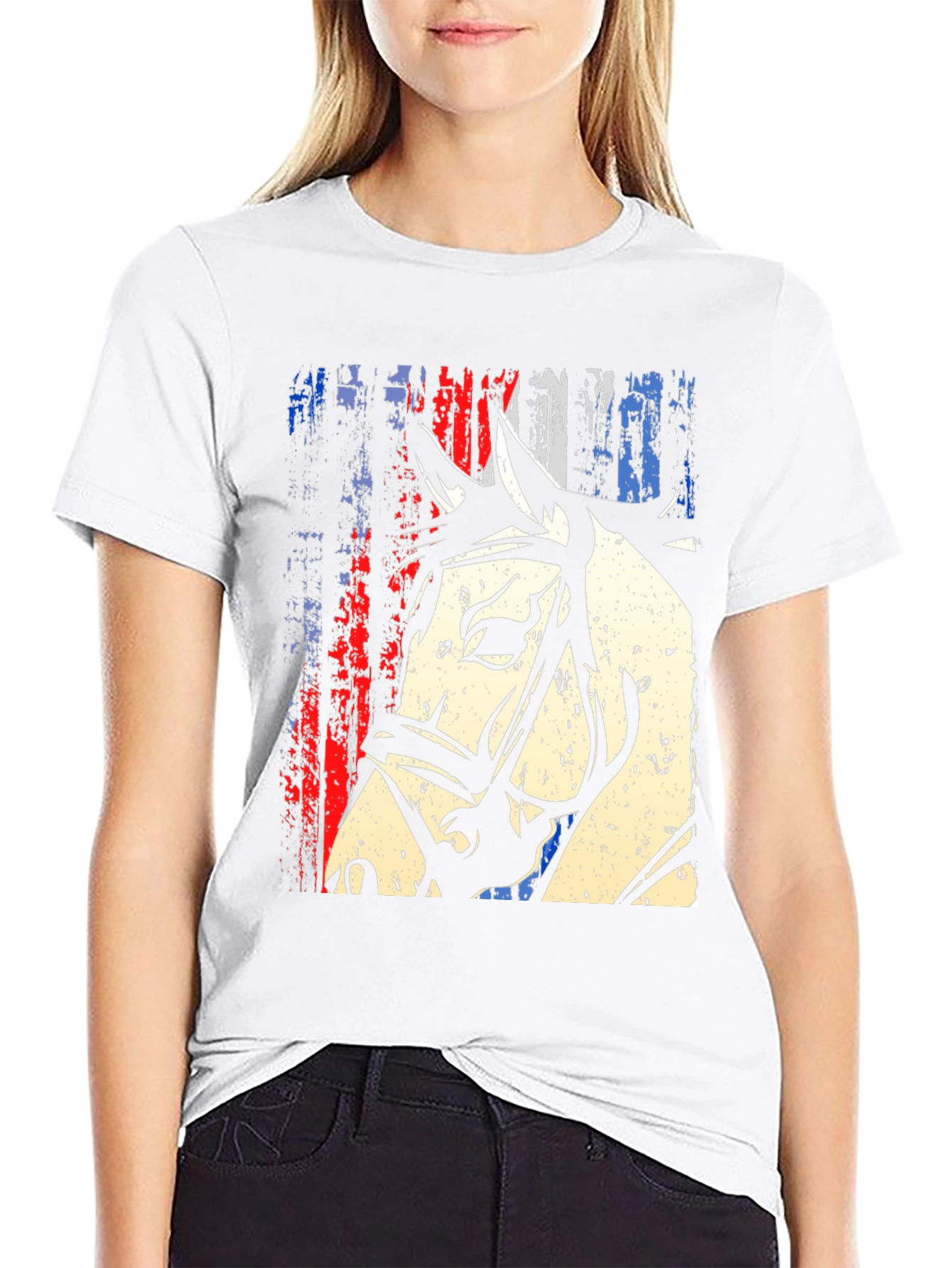 American Flag Horse Graphic T-Shirt