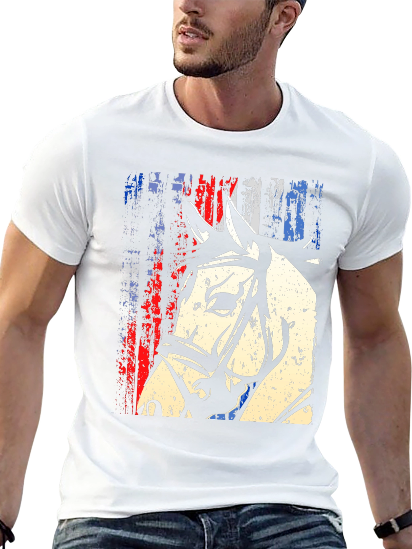 American Flag Horse Graphic T-Shirt