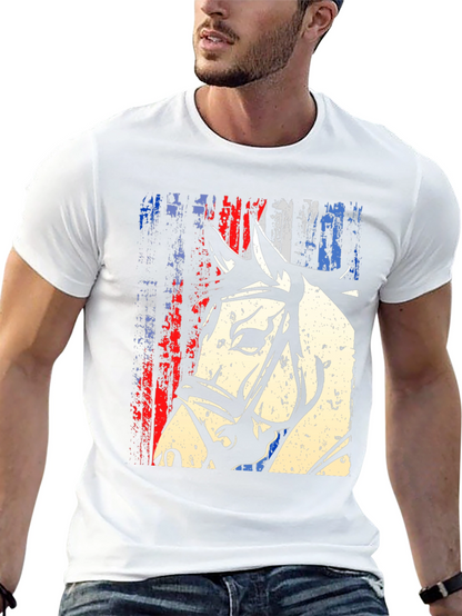 American Flag Horse Graphic T-Shirt