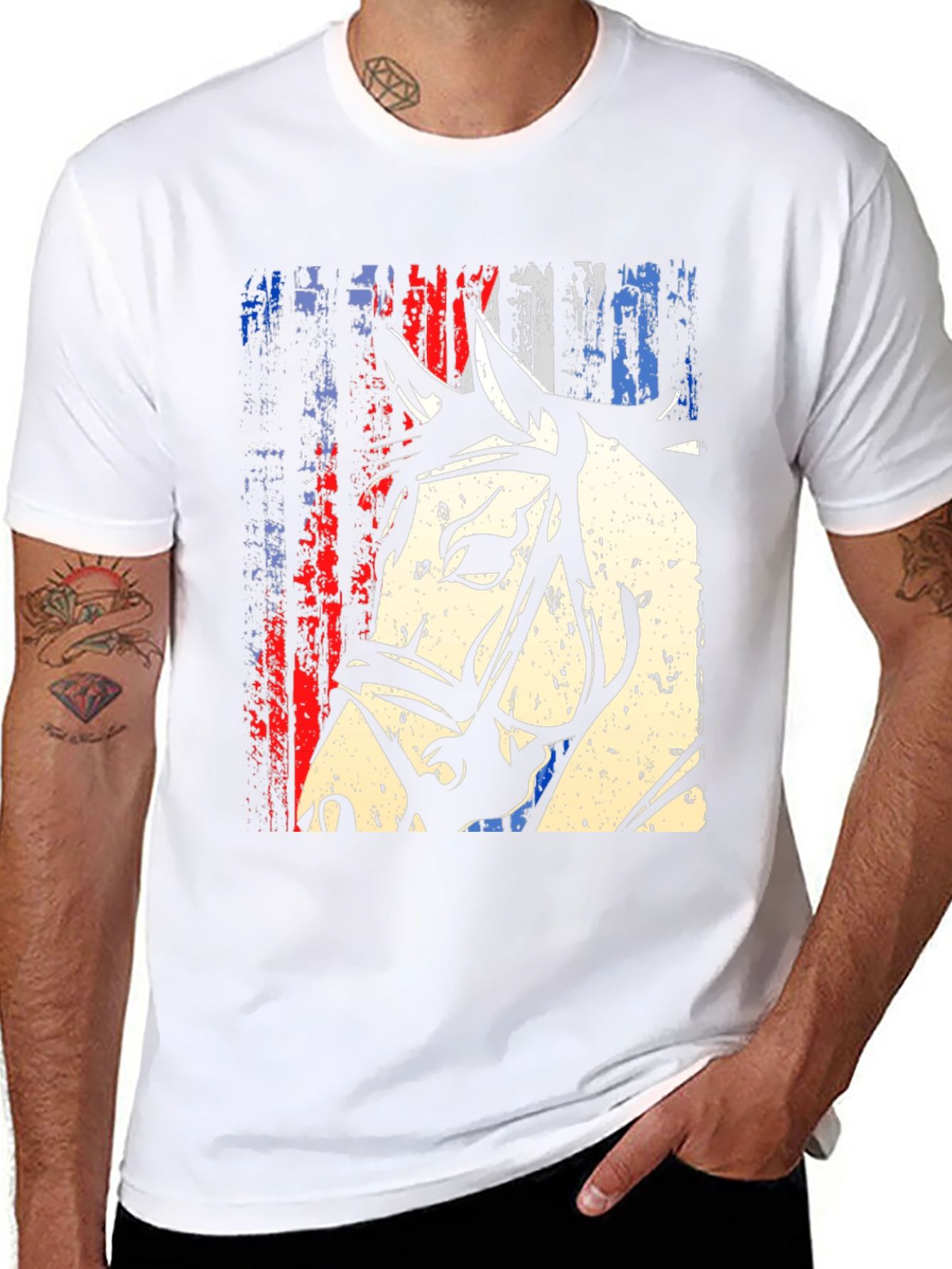 American Flag Horse Graphic T-Shirt
