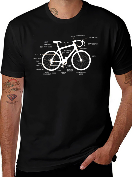 Anatomical Bike T-Shirt - Cycle Parts Diagram