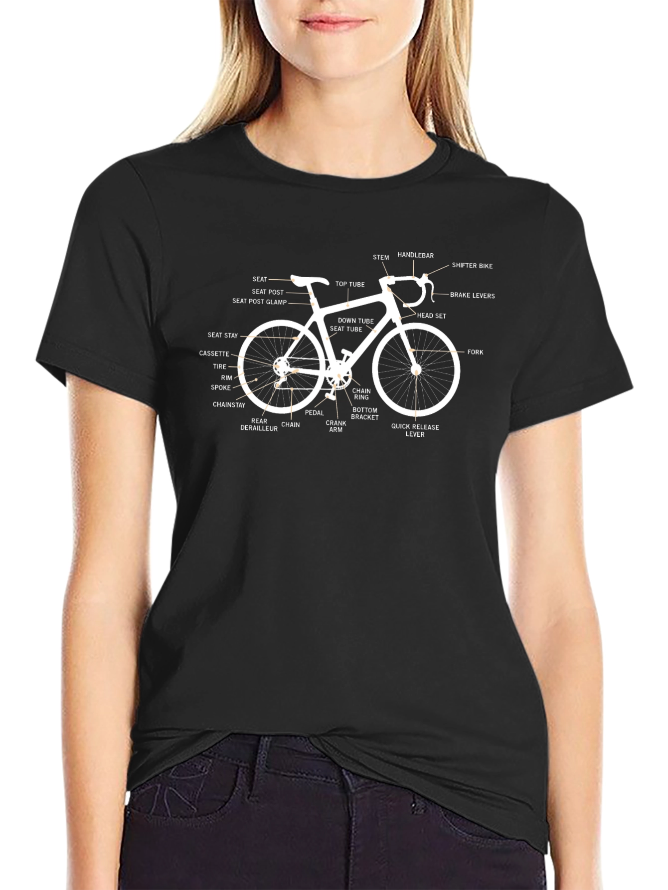 Anatomical Bike T-Shirt - Cycle Parts Diagram