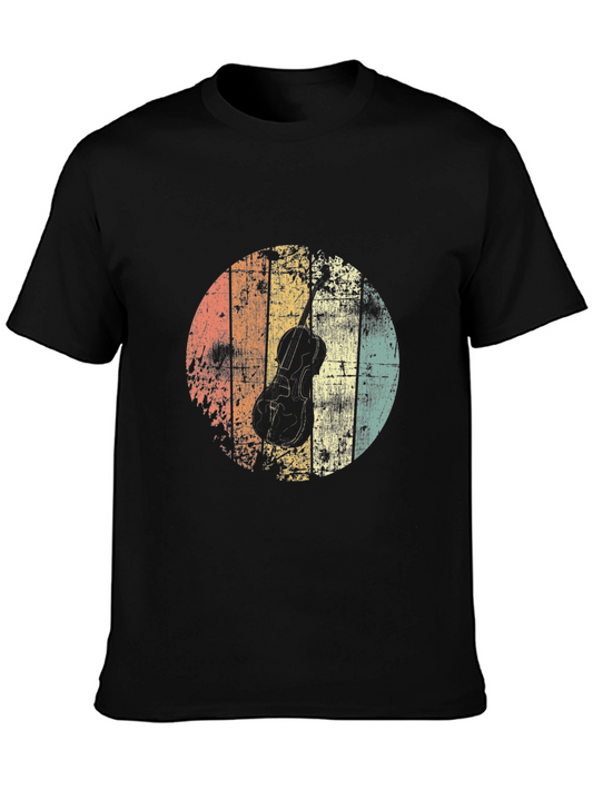 Vintage Style Cello Graphic T-Shirt