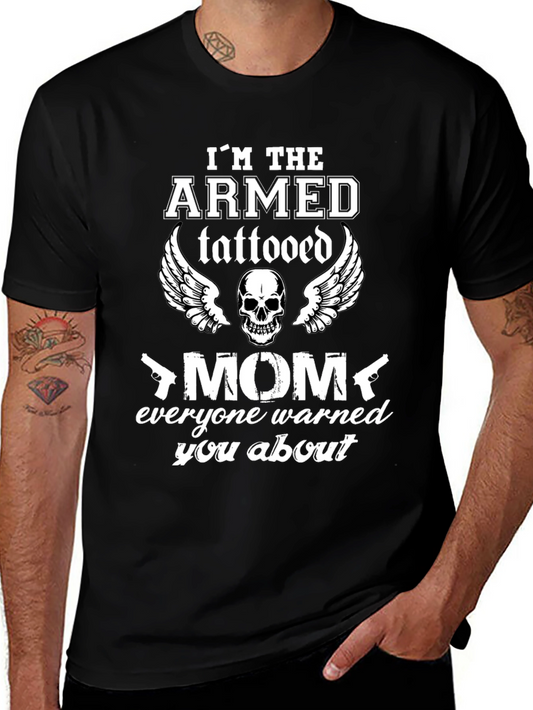 Armed Tattooed Mom Graphic T-Shirt