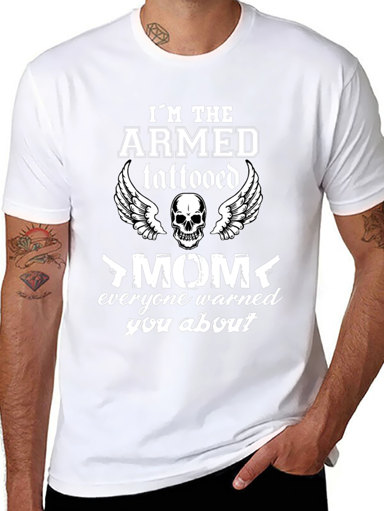 Armed Tattooed Mom Graphic T-Shirt