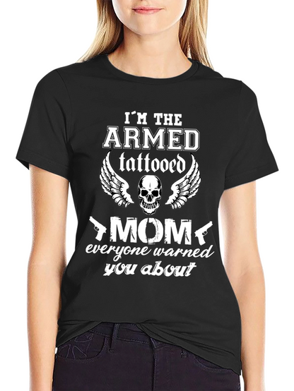 Armed Tattooed Mom Graphic T-Shirt