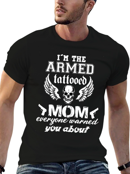 Armed Tattooed Mom Graphic T-Shirt