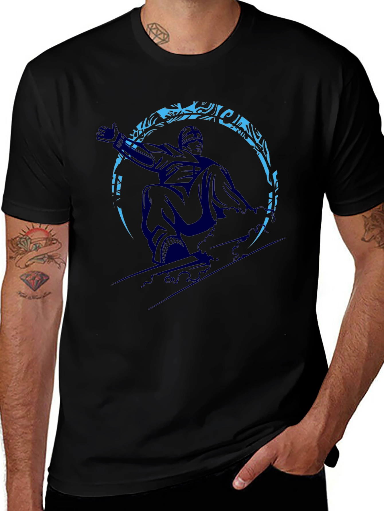 Snowboarder Graphic Tee - Black