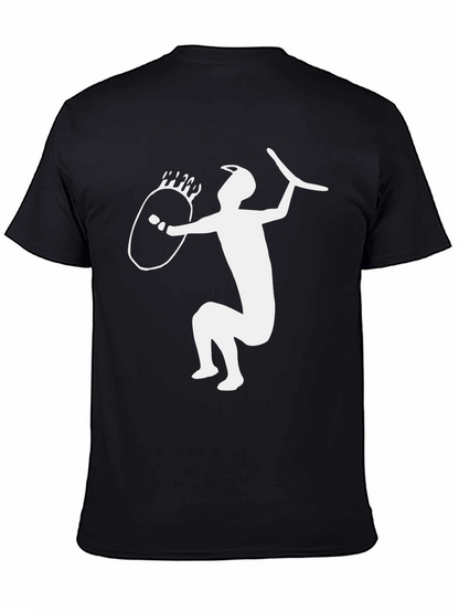 Tribal Warrior Graphic Tee - Black Cotton T-Shirt