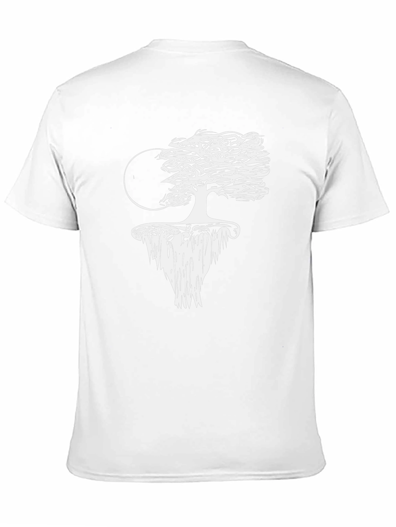 Unique Floating Island Tree Black T-Shirt