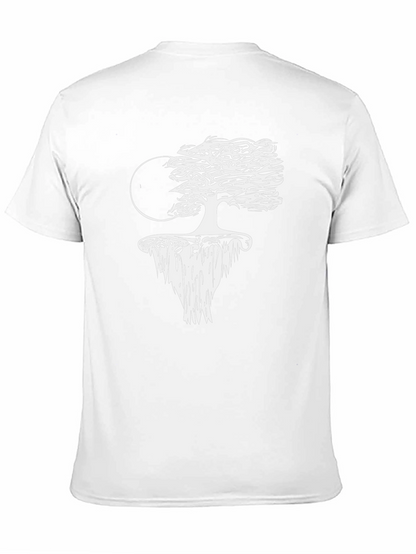 Unique Floating Island Tree Black T-Shirt