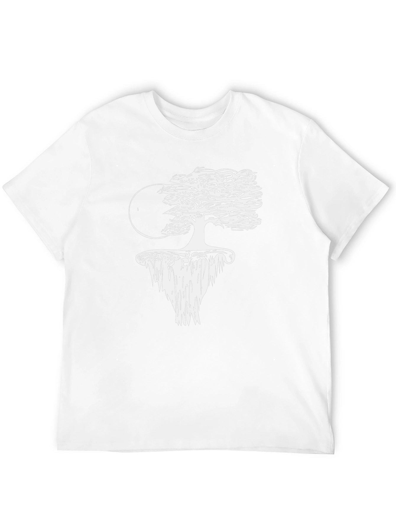 Unique Floating Island Tree Black T-Shirt