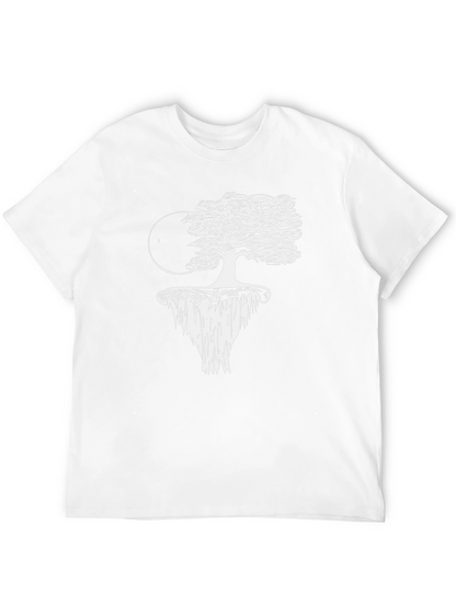 Unique Floating Island Tree Black T-Shirt