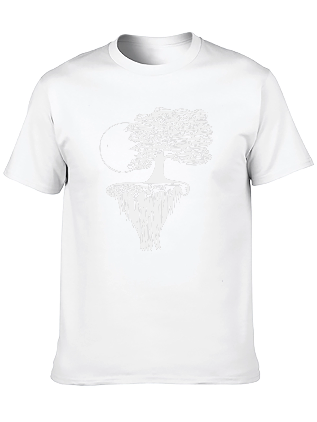 Unique Floating Island Tree Black T-Shirt